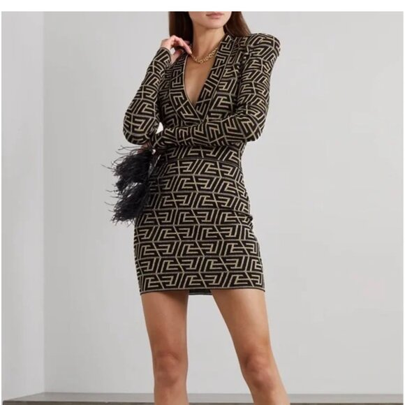 Balmain black and gold knit dress, US 8 FR 40 - Picture 6 of 8
